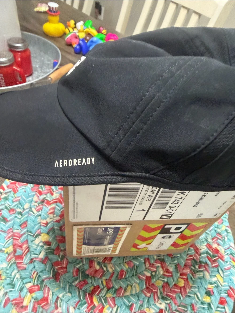 adidas Black Youth Fit Aeroready Cap with Logo